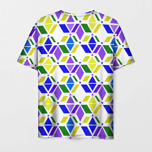 Мужская футболка Разноцветный неоновый геометрический узор / 3D-принт – фото 2