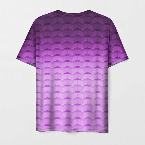 Мужская футболка Фиолетово-розовый геометрический узор Градиент / 3D-принт – фото 2
