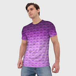 Футболка мужская Фиолетово-розовый геометрический узор Градиент, цвет: 3D-принт — фото 2