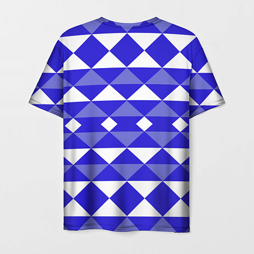 Мужская футболка Бело-синий геометрический узор / 3D-принт – фото 2