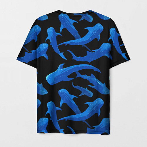 Мужская футболка Стая акул - паттерн / 3D-принт – фото 2