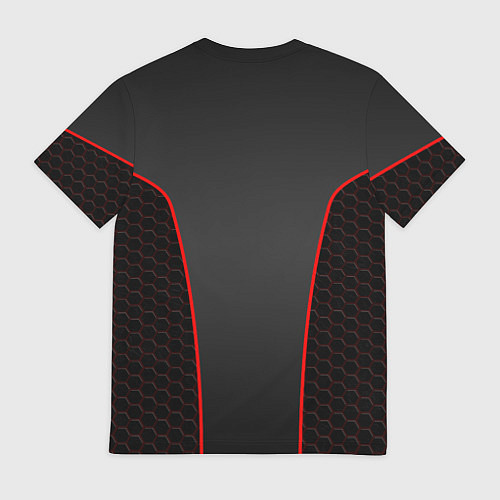 Мужская футболка GYM - Красные соты / 3D-принт – фото 2