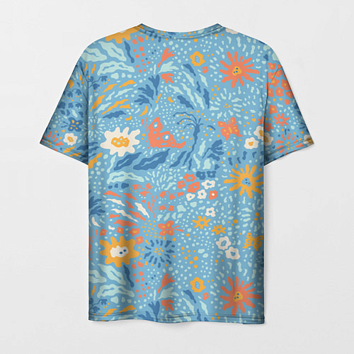 Мужская футболка Цветы На Нарисованном Лугу / 3D-принт – фото 2