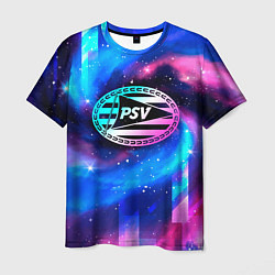 Футболка мужская PSV неоновый космос, цвет: 3D-принт