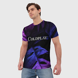 Футболка мужская Coldplay neon monstera, цвет: 3D-принт — фото 2
