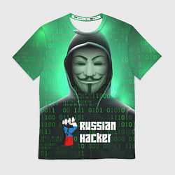 Футболка мужская Russian hacker green, цвет: 3D-принт