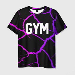 Футболка мужская Gym - Трещины неоновые, цвет: 3D-принт