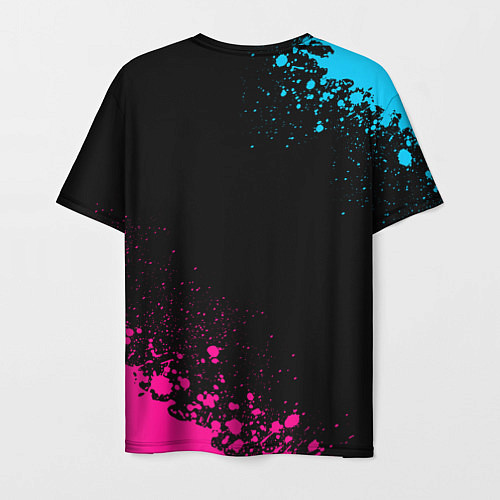 Мужская футболка Brawl Stars - neon gradient: символ и надпись верт / 3D-принт – фото 2