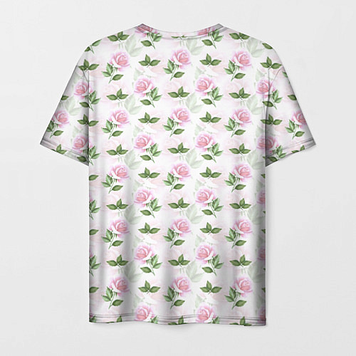 Мужская футболка Садовые розы, паттерн / 3D-принт – фото 2