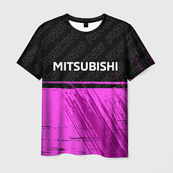 Футболка мужская Mitsubishi pro racing: символ сверху, цвет: 3D-принт