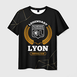 Футболка мужская Лого Lyon и надпись legendary football club на тем, цвет: 3D-принт