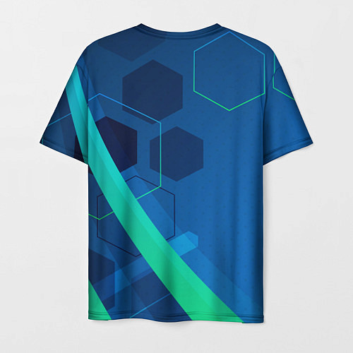 Мужская футболка Ливерпуль Синяя абстракция / 3D-принт – фото 2