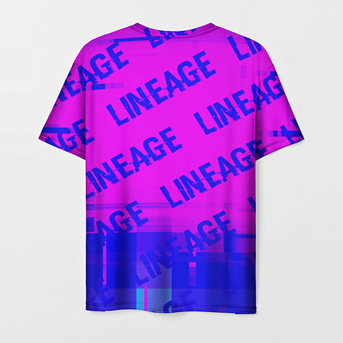 Мужская футболка Lineage glitch text effect: паттерн / 3D-принт – фото 2