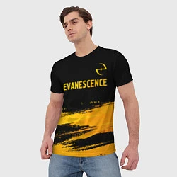 Футболка мужская Evanescence - gold gradient: символ сверху, цвет: 3D-принт — фото 2