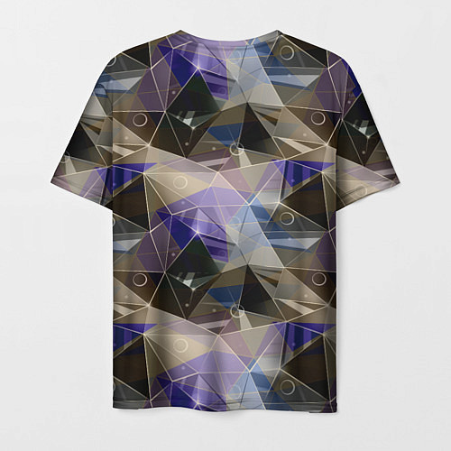 Мужская футболка Полигональный абстрактный: бежевый, коричневый, си / 3D-принт – фото 2