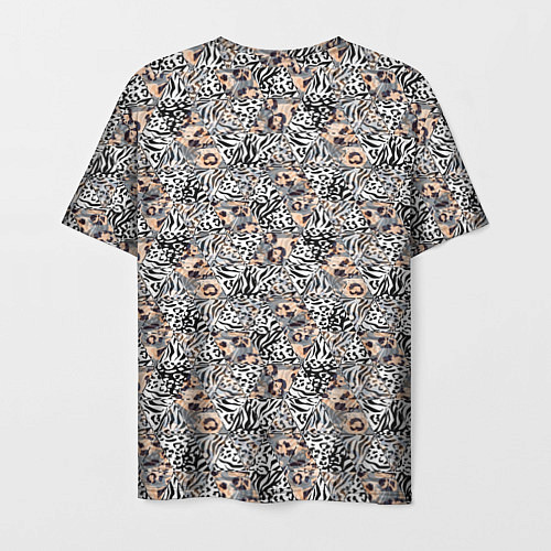 Мужская футболка Тигрово-леопардовый геометрический / 3D-принт – фото 2