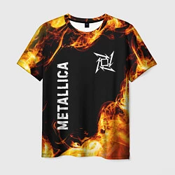 Футболка мужская Metallica и пылающий огонь, цвет: 3D-принт