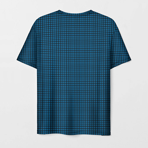 Мужская футболка Темно синий клетчатый узор / 3D-принт – фото 2