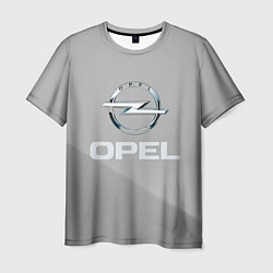 Футболка мужская Opel - серая абстракция, цвет: 3D-принт