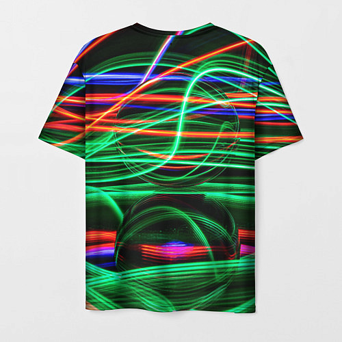 Мужская футболка Абстрактное множество цветных линий / 3D-принт – фото 2