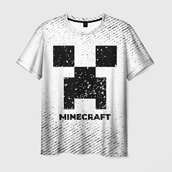 Футболка мужская Minecraft с потертостями на светлом фоне, цвет: 3D-принт
