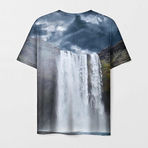 Мужская футболка Водопад Скогафосс / 3D-принт – фото 2