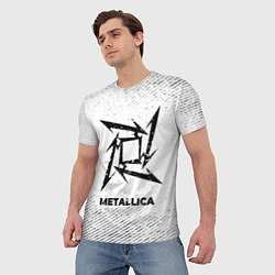 Футболка мужская Metallica с потертостями на светлом фоне, цвет: 3D-принт — фото 2