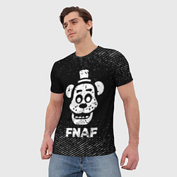 Футболка мужская FNAF с потертостями на темном фоне, цвет: 3D-принт — фото 2