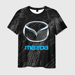 Футболка мужская Mazda - следы шин, цвет: 3D-принт