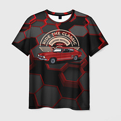 Футболка мужская Красный ретро - автомобиль, цвет: 3D-принт