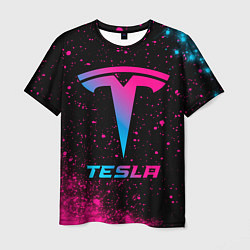 Футболка мужская Tesla - neon gradient, цвет: 3D-принт