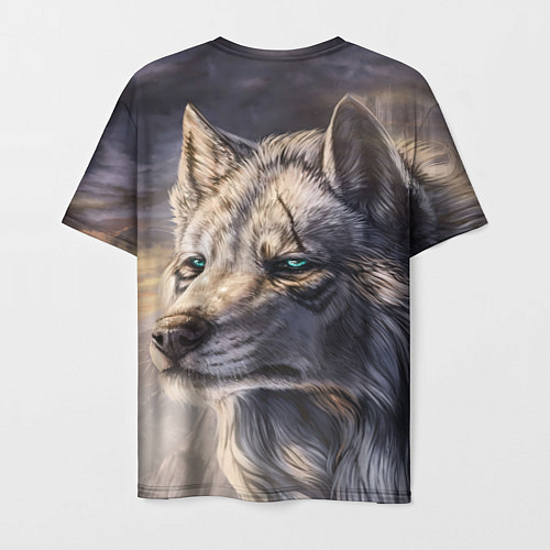 Мужская футболка Старый мудрый волк / 3D-принт – фото 2