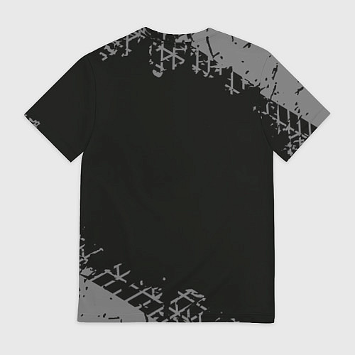 Мужская футболка Land Rover в стиле Top Gear со следами шин на фоне / 3D-принт – фото 2