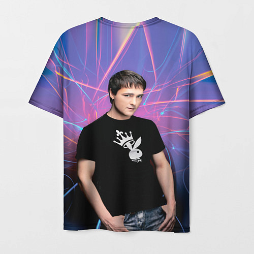 Мужская футболка Юрий Шатунов на неоновом фоне / 3D-принт – фото 2