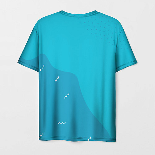 Мужская футболка Синяя абстракция - минимализм / 3D-принт – фото 2