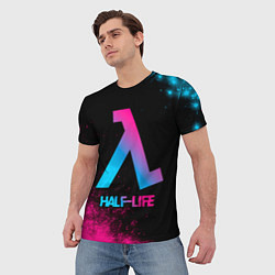 Футболка мужская Half-Life - neon gradient, цвет: 3D-принт — фото 2