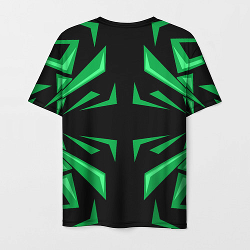 Мужская футболка Фигуры зеленого цвета на черном фоне geometry / 3D-принт – фото 2