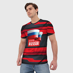 Футболка мужская Red & Black - Russia, цвет: 3D-принт — фото 2