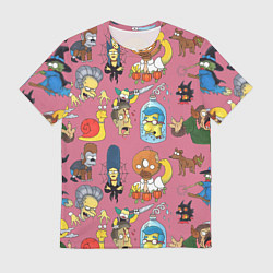 Футболка мужская Персонажи Симпсонов - horror pattern, цвет: 3D-принт