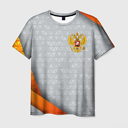 Футболка мужская Orange & silver Russia, цвет: 3D-принт