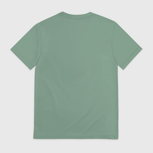 Мужская футболка Абстрактные зеленые линии на фоне цвета хаки / 3D-принт – фото 2