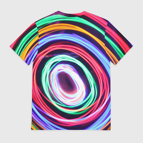 Мужская футболка Кругообразные абстрактные лучи / 3D-принт – фото 2