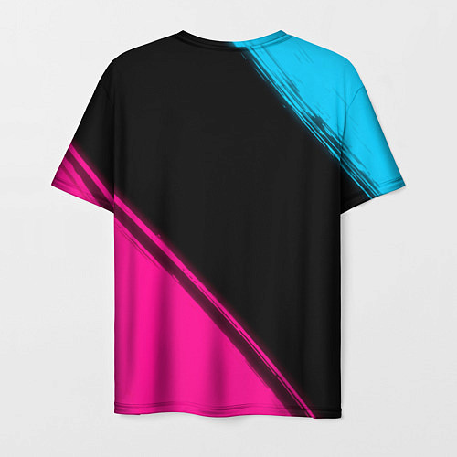 Мужская футболка Scorpions - neon gradient: надпись, символ / 3D-принт – фото 2