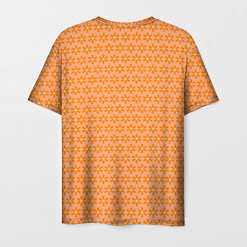 Мужская футболка Оранжево-желтые цветочки / 3D-принт – фото 2