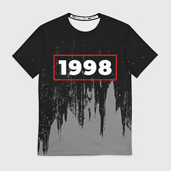 Футболка мужская 1998 - в красной рамке на темном, цвет: 3D-принт