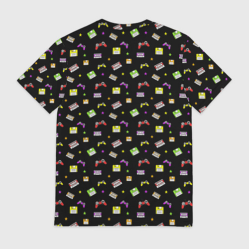 Мужская футболка 90s pattern on black / 3D-принт – фото 2