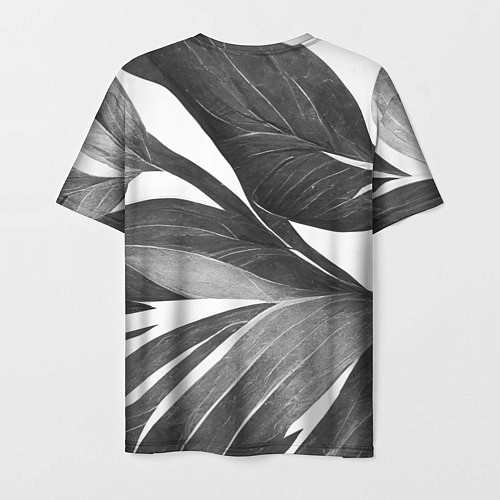 Мужская футболка Чёрно-белый тропический вайб / 3D-принт – фото 2