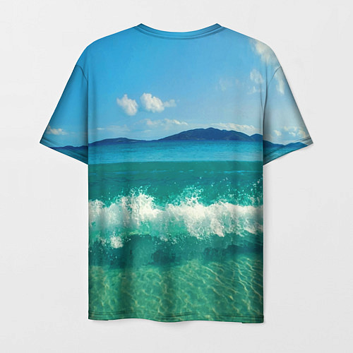 Мужская футболка Волна набегает на берег / 3D-принт – фото 2