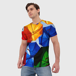 Футболка мужская Разноцветные зонтики, цвет: 3D-принт — фото 2