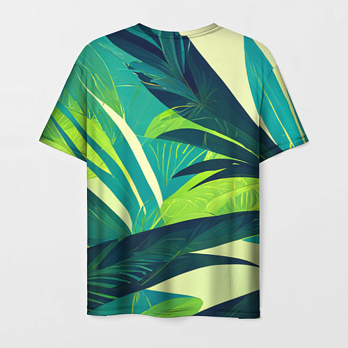 Мужская футболка Яркие тропические листья пальмы / 3D-принт – фото 2